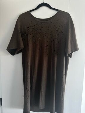 AMIRI Brown Distressed Short Sleeve Tee